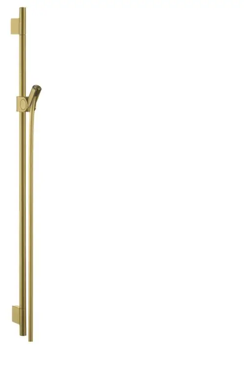 AXOR Brausestange in gebürstetem Messing mit flexiblem Brauseschlauch. Das Design ist einfach und funktional, ideal für moderne Badezimmer.